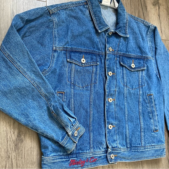 Mickey & CO. Mickey Mouse Denim Screen Printed Jacket Unisex Size Medium - Picture 3 of 8